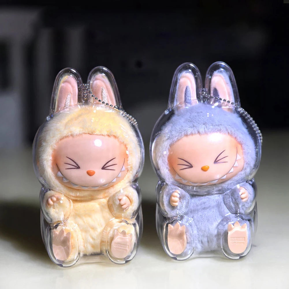 For Labubu Transparent Protective Cover Monster Toy Elf Doll Cover Storage Box Cute Elf Plushie Display Cover for Party Dolls
