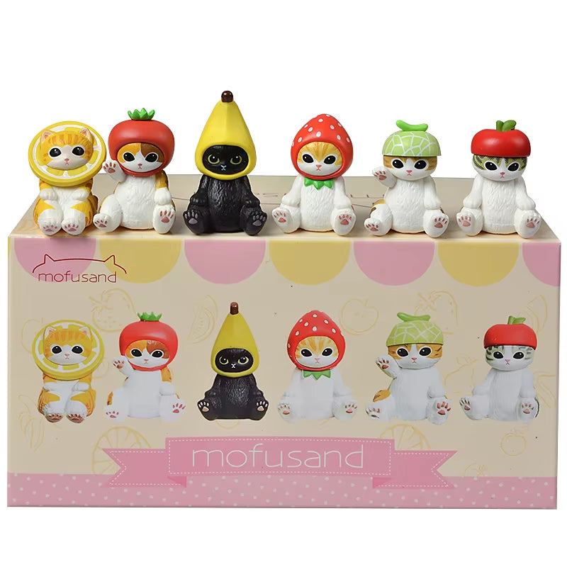 Mofusand Shark Cat Blind Box Fruit Animal Cute Mini Figures Anime Ornaments Dolls Fans Kid'S Toy Model Christmas Birthday Gifts