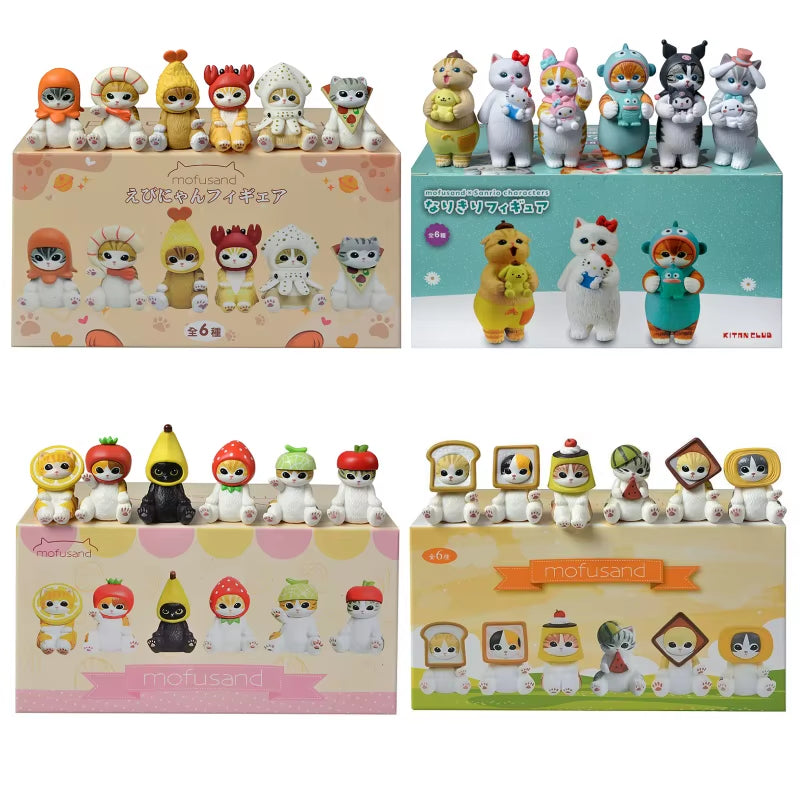 Mofusand Shark Cat Blind Box Fruit Animal Cute Mini Figures Anime Ornaments Dolls Fans Kid'S Toy Model Christmas Birthday Gifts