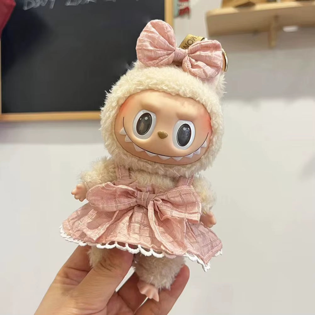 17Cm Mini Doll'S Clothes for Korea Kpop Labubu V1 V2 Idol Dolls Cute Decoration Macaron Clothing Gift Outfit Accessories