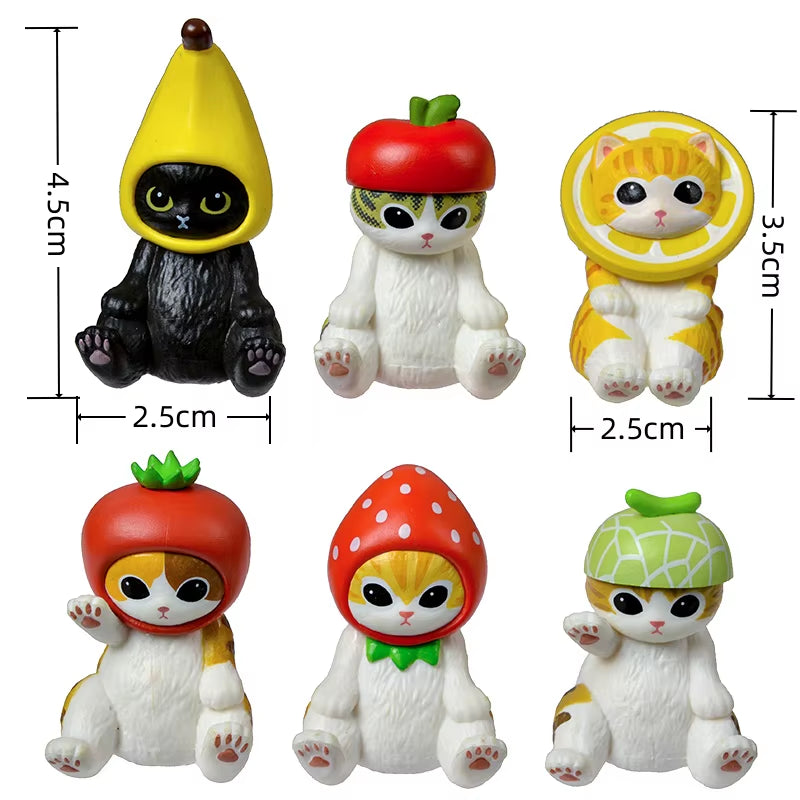 Mofusand Shark Cat Blind Box Fruit Animal Cute Mini Figures Anime Ornaments Dolls Fans Kid'S Toy Model Christmas Birthday Gifts