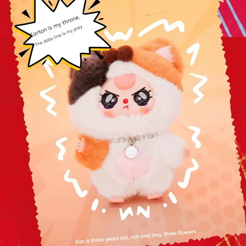 2025 New Baby Three Cute Creative Cat Dog Plush Blind Box Pendant Toy for Trendy Blind Box Series Decoration Gifts
