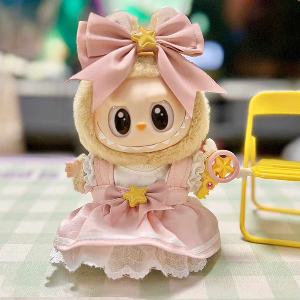 17Cm Mini Doll'S Clothes for Korea Kpop Labubu V1 V2 Idol Dolls Cute Decoration Macaron Clothing Gift Outfit Accessories