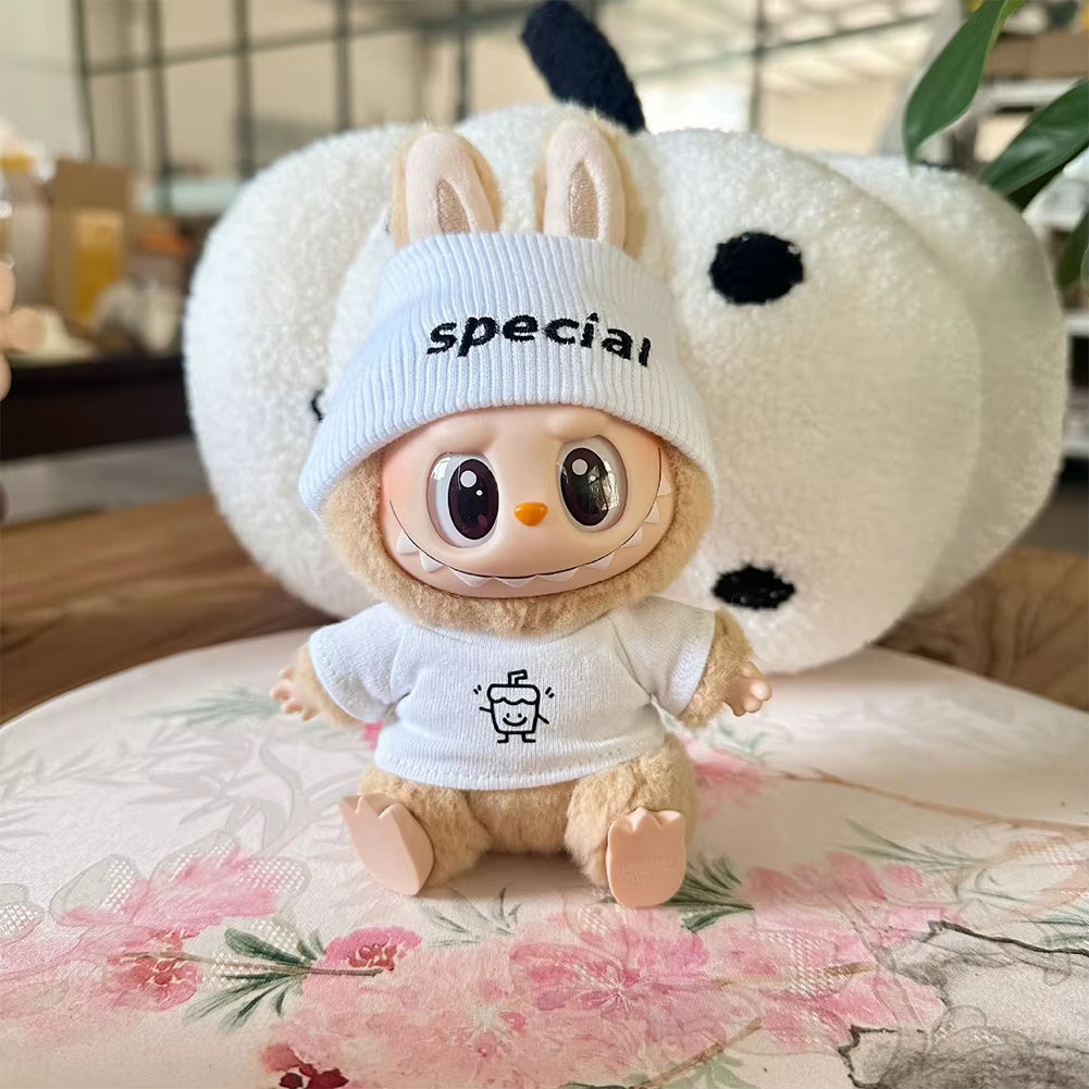 17Cm Labubu Doll Clothes Fashion Clothes Hoodies Doll Clothes Color Match Hoodies Dolls Accessories