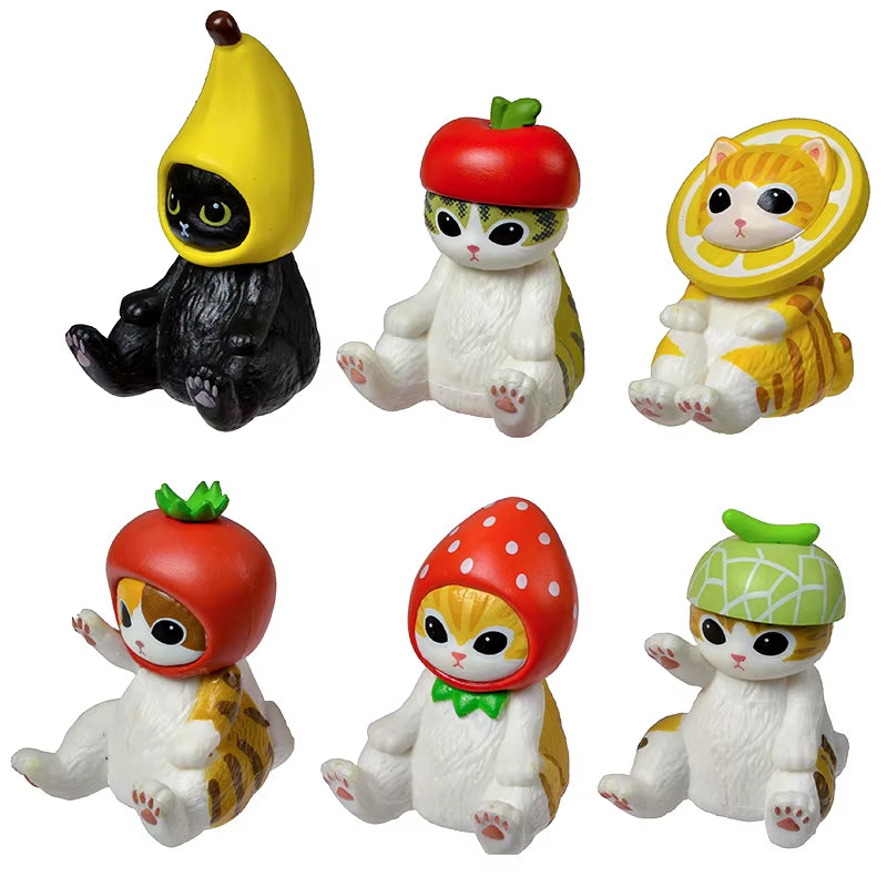 Mofusand Shark Cat Blind Box Fruit Animal Cute Mini Figures Anime Ornaments Dolls Fans Kid'S Toy Model Christmas Birthday Gifts