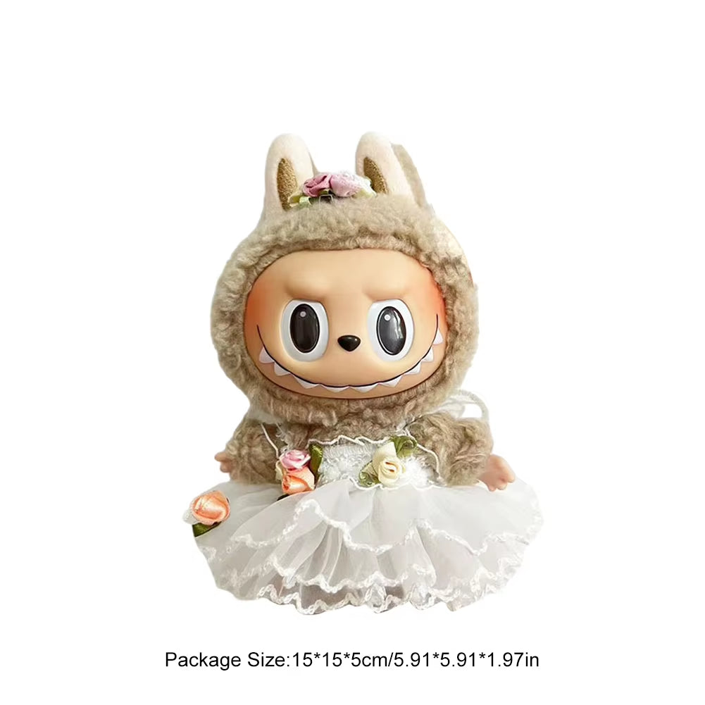 17Cm Mini Doll'S Clothes for Korea Kpop Labubu V1 V2 Idol Dolls Cute Decoration Macaron Clothing Gift Outfit Accessories