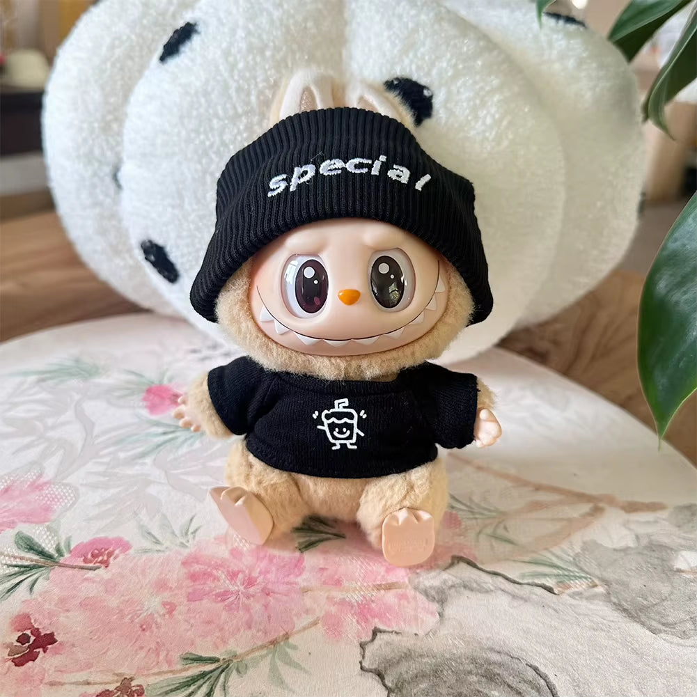 17Cm Labubu Doll Clothes Fashion Clothes Hoodies Doll Clothes Color Match Hoodies Dolls Accessories