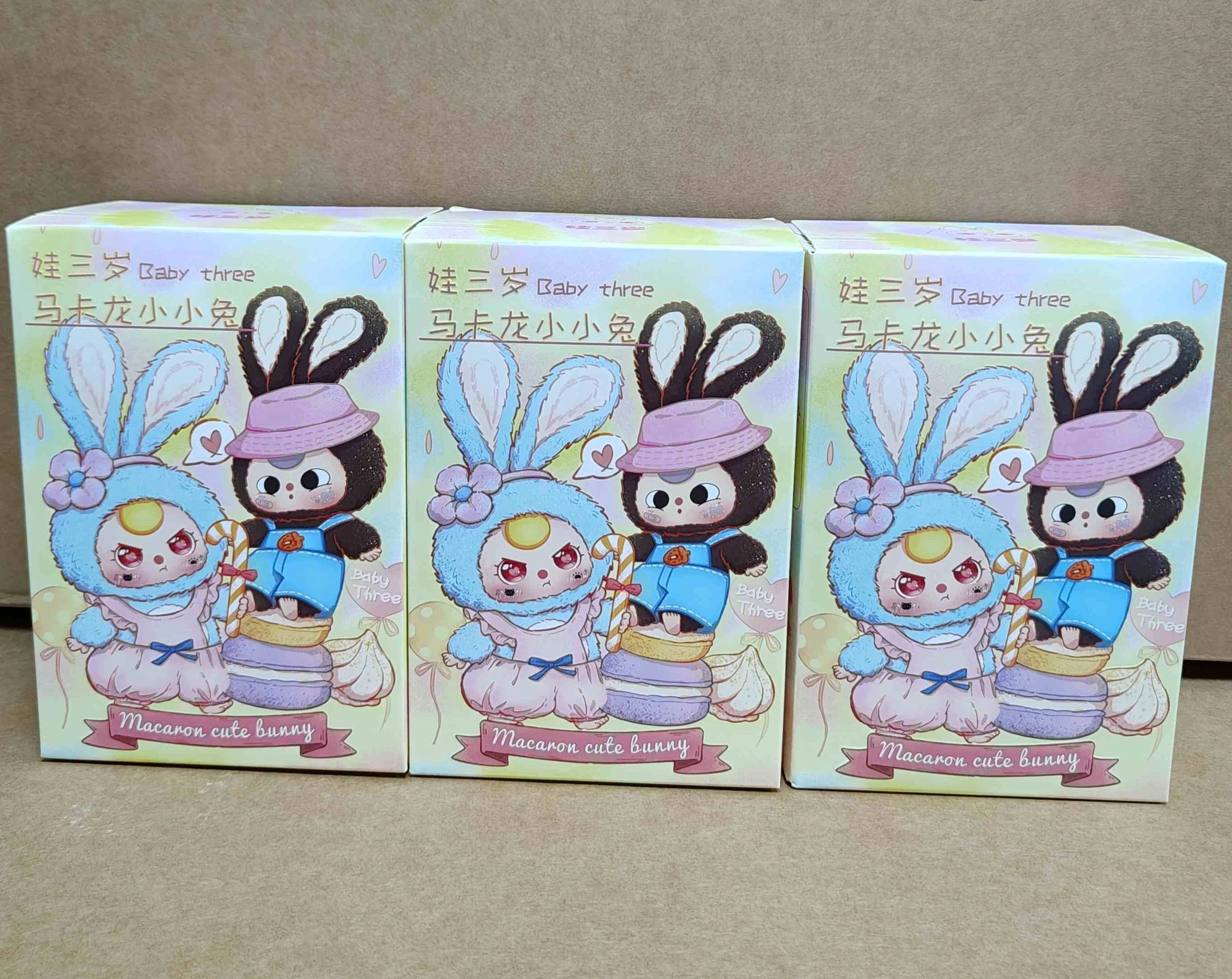Genuine Baby Three Years Old Macaron Little Rabbit Series Blind Box Tide Play Ornament Pendant Creative Cute Doll Toy Gift