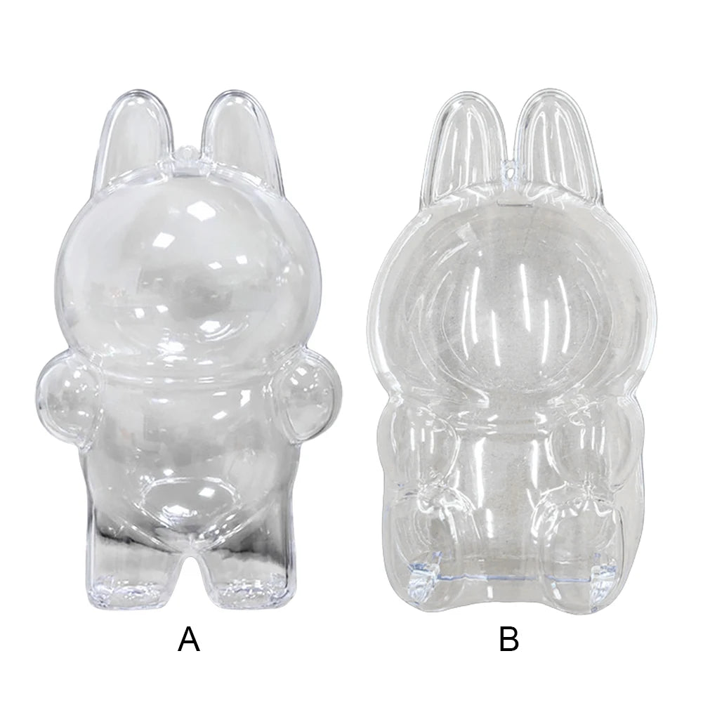 For Labubu Transparent Protective Cover Monster Toy Elf Doll Cover Storage Box Cute Elf Plushie Display Cover for Party Dolls