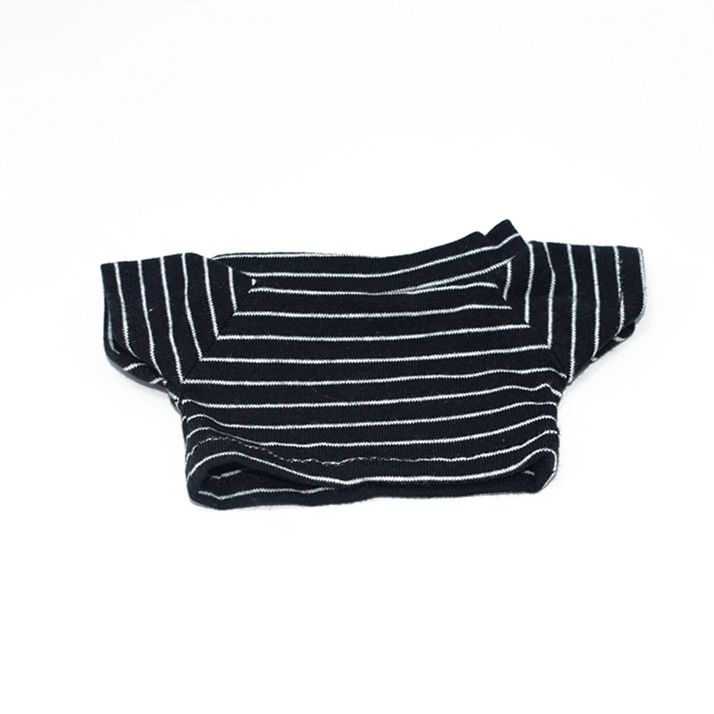 17Cm Mini Doll'S Clothes Outfit Accessories for Labubu V1 V2 V3 Striped Overalls Hats Glasses Shoes Cool Handsome Clothing Gift