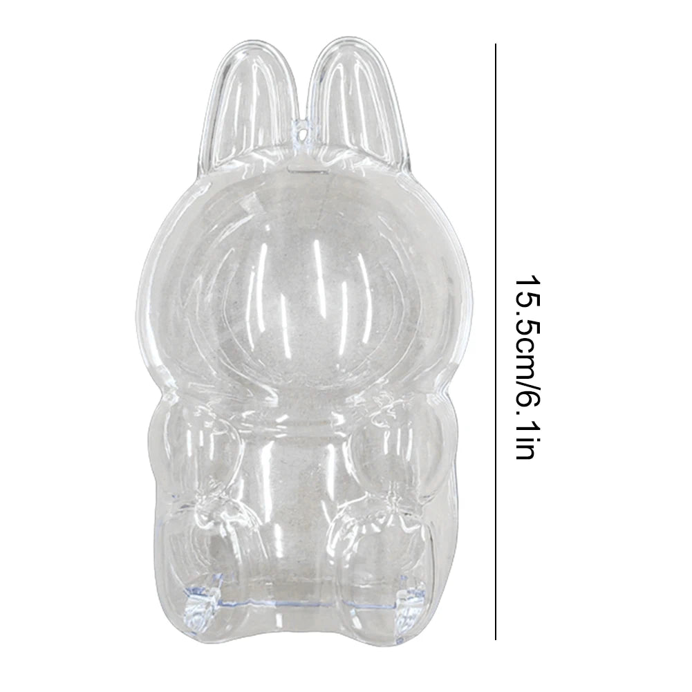 For Labubu Transparent Protective Cover Monster Toy Elf Doll Cover Storage Box Cute Elf Plushie Display Cover for Party Dolls