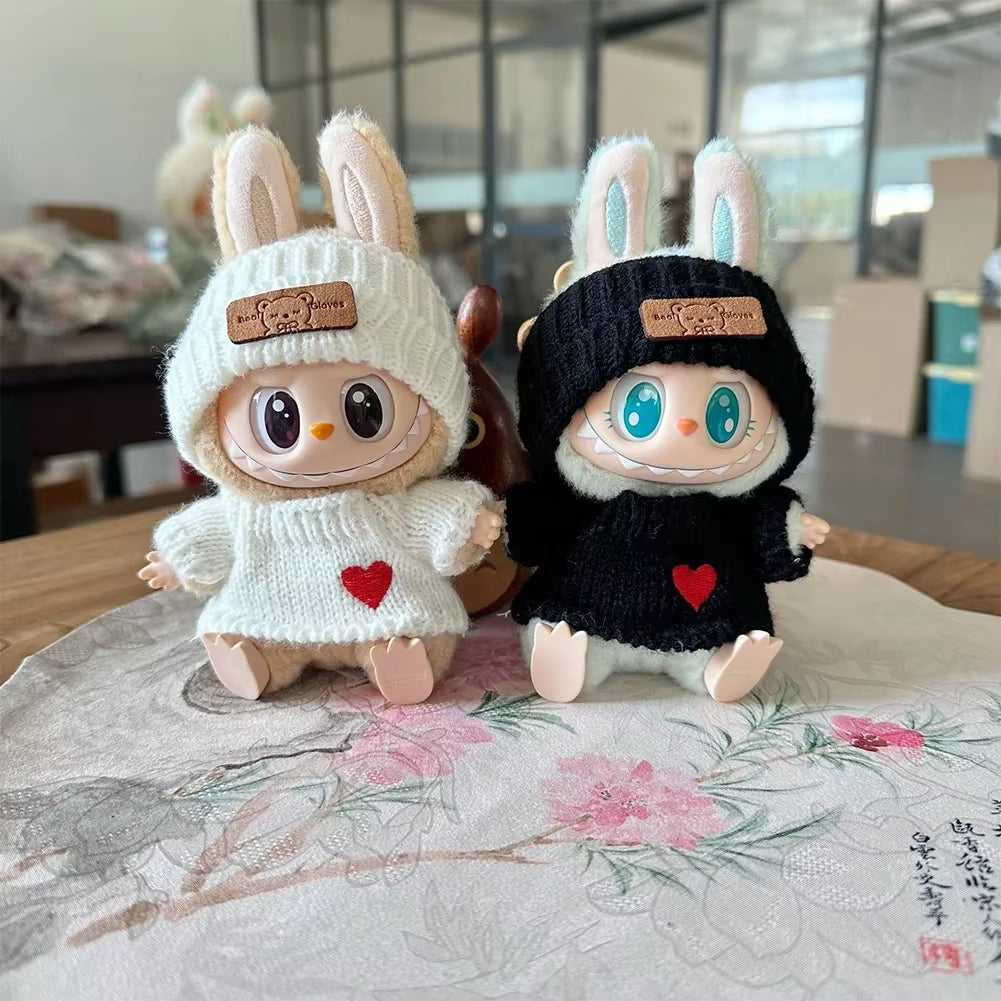 17Cm Labubu Doll Clothes Fashion Clothes Hoodies Doll Clothes Color Match Hoodies Dolls Accessories