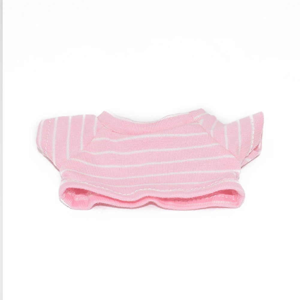 17Cm Mini Doll'S Clothes Outfit Accessories for Labubu V1 V2 V3 Striped Overalls Hats Glasses Shoes Cool Handsome Clothing Gift